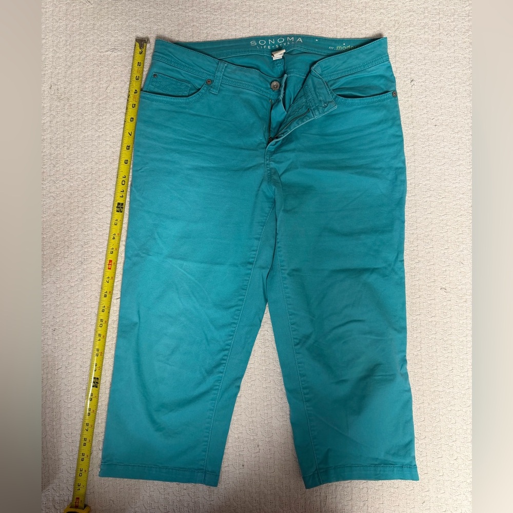 Sonoma‎ Teal Capris - Picture 2 of 6